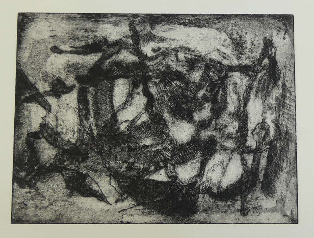 Körper, Landschaft, Kaltnadel- und Aquatinta Farbradierung