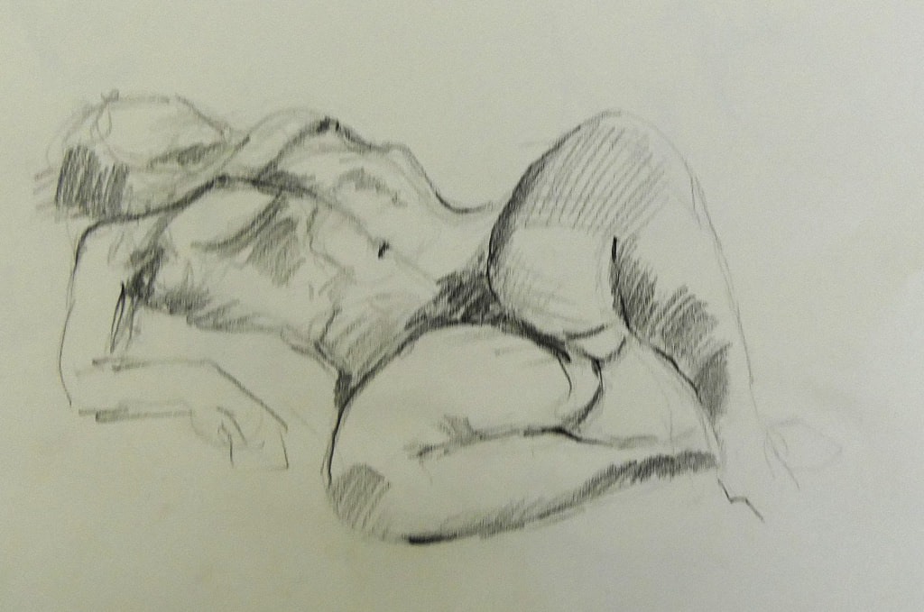 Weiblicher Akt, liegend