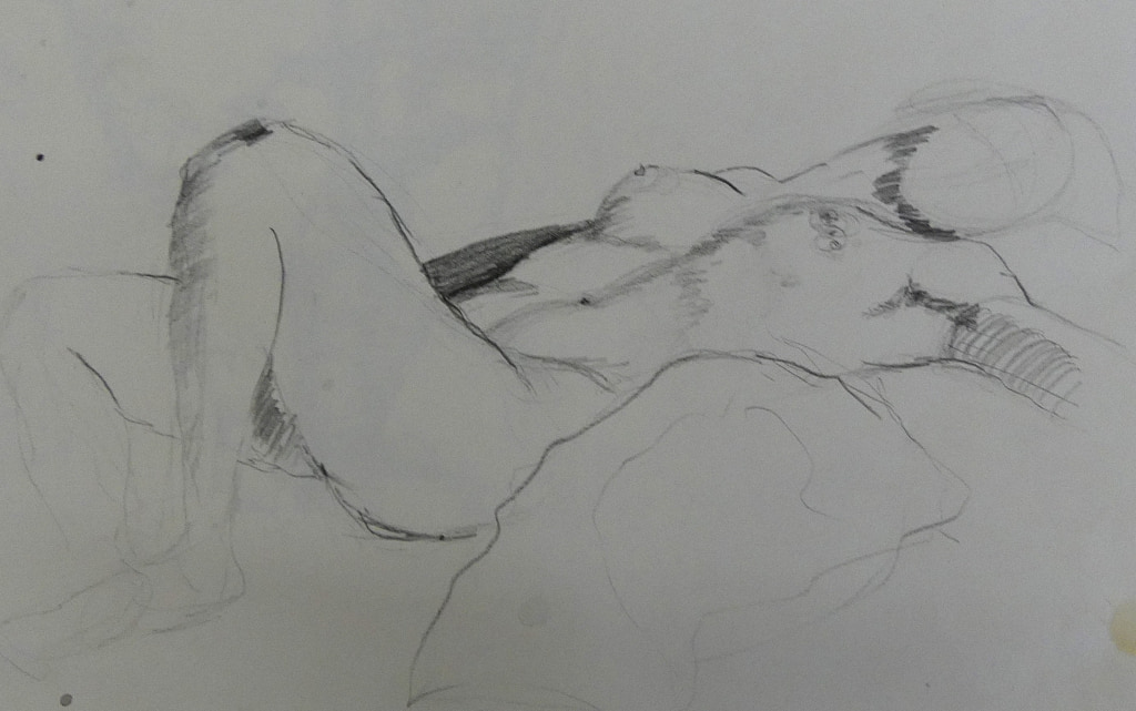 Weiblicher Akt, liegend