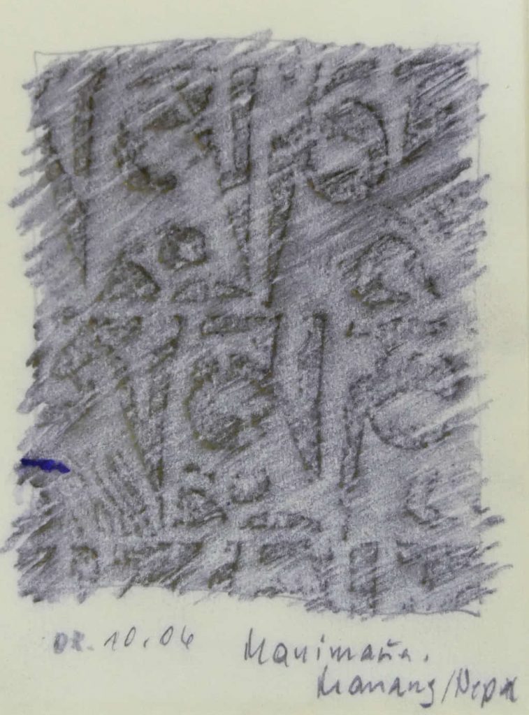 Frottage, Manitafel, Manang, Nepal