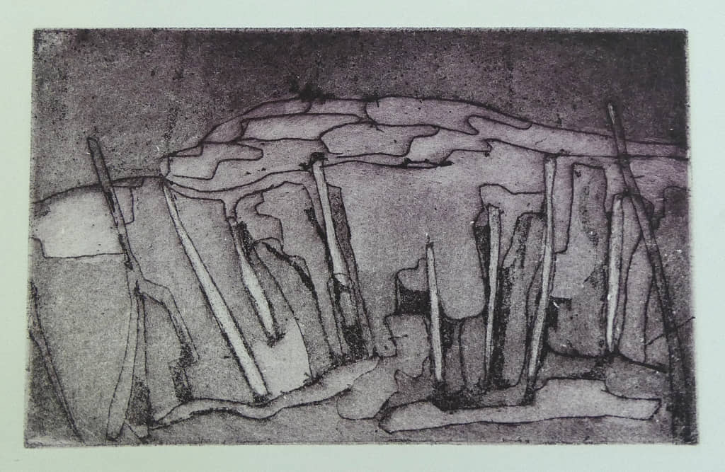 Farbradierung mit Aquatinta, Landschaft