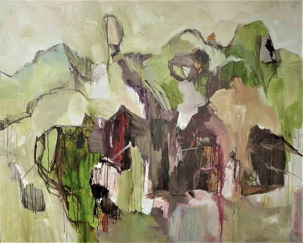 Figur in Landschaft mit Bergen