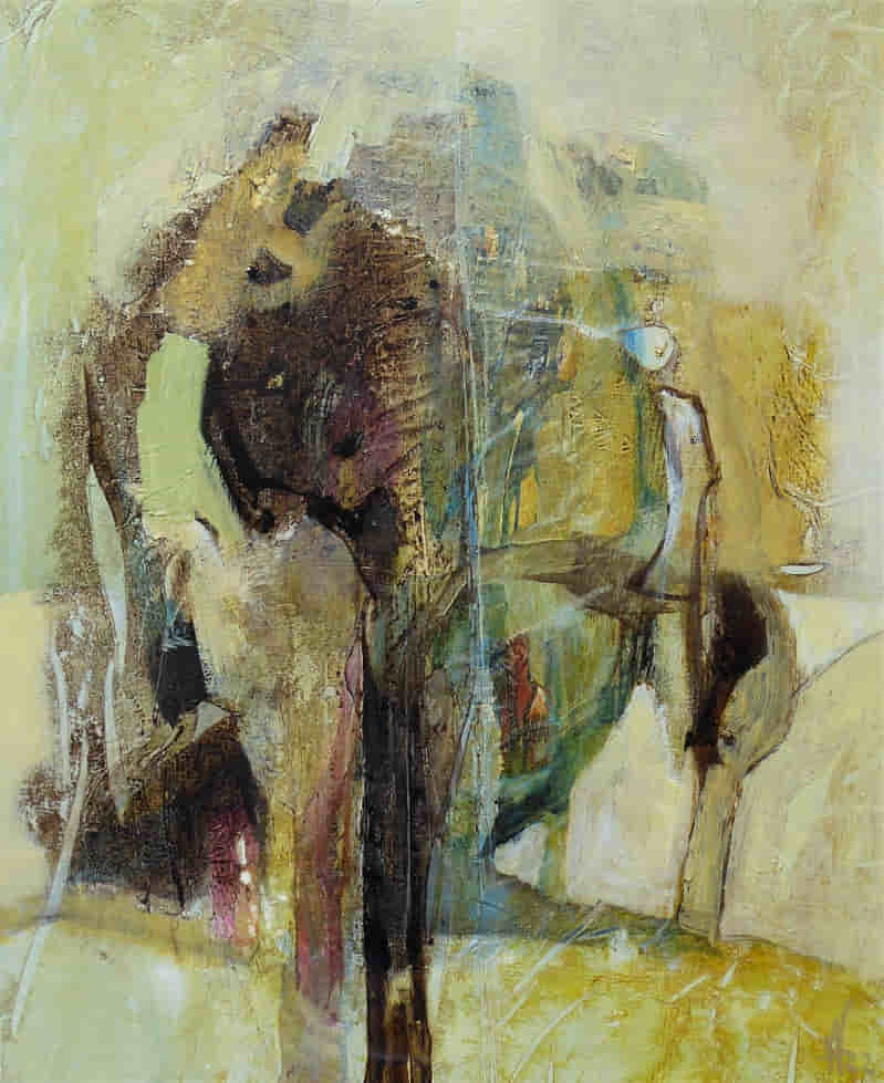 Landschaft mit Bäumen; Lärchen