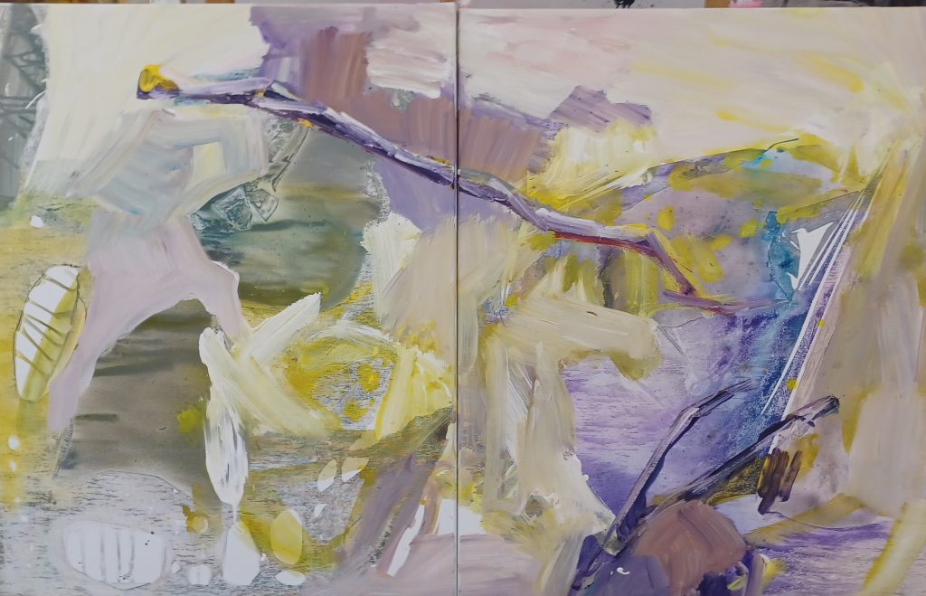 Zweiteilig 100x 160 cm; Acryl auf Leinwand